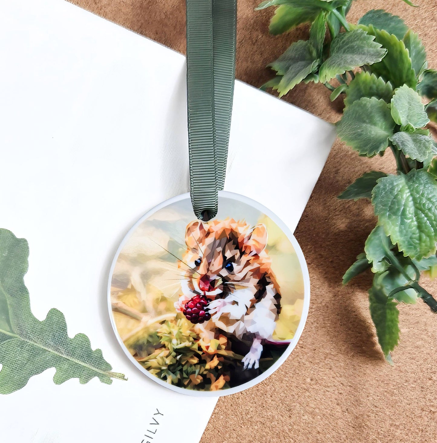 Field mouse illustration | Hanging ceramic decoration | Woodlands