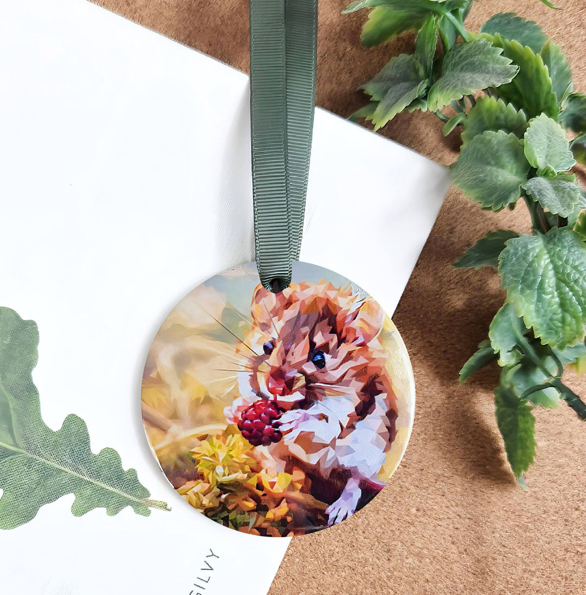 Field mouse illustration | Hanging ceramic decoration | Woodlands