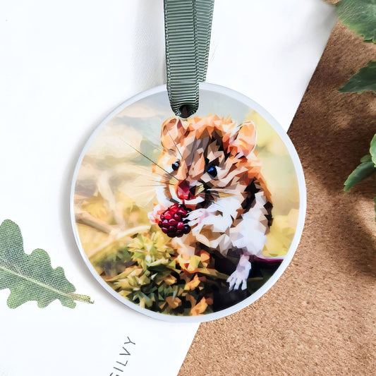Field mouse illustration | Hanging ceramic decoration | Woodlands