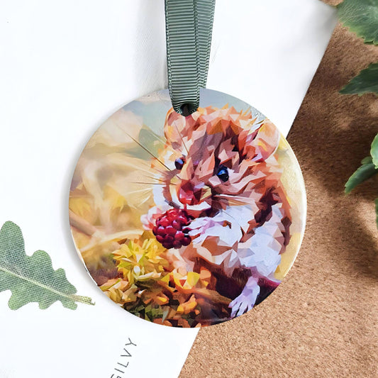 Field mouse illustration | Hanging ceramic decoration | Woodlands