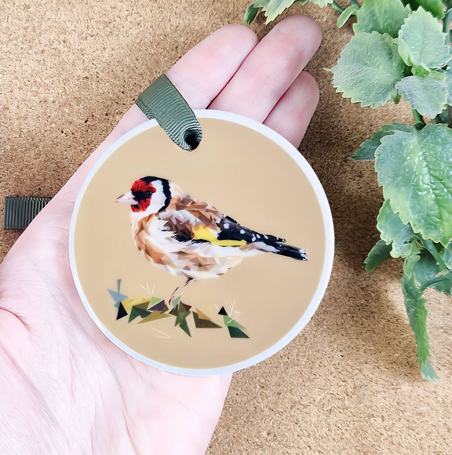 Goldfinch bird illustration | Hanging ceramic decoration