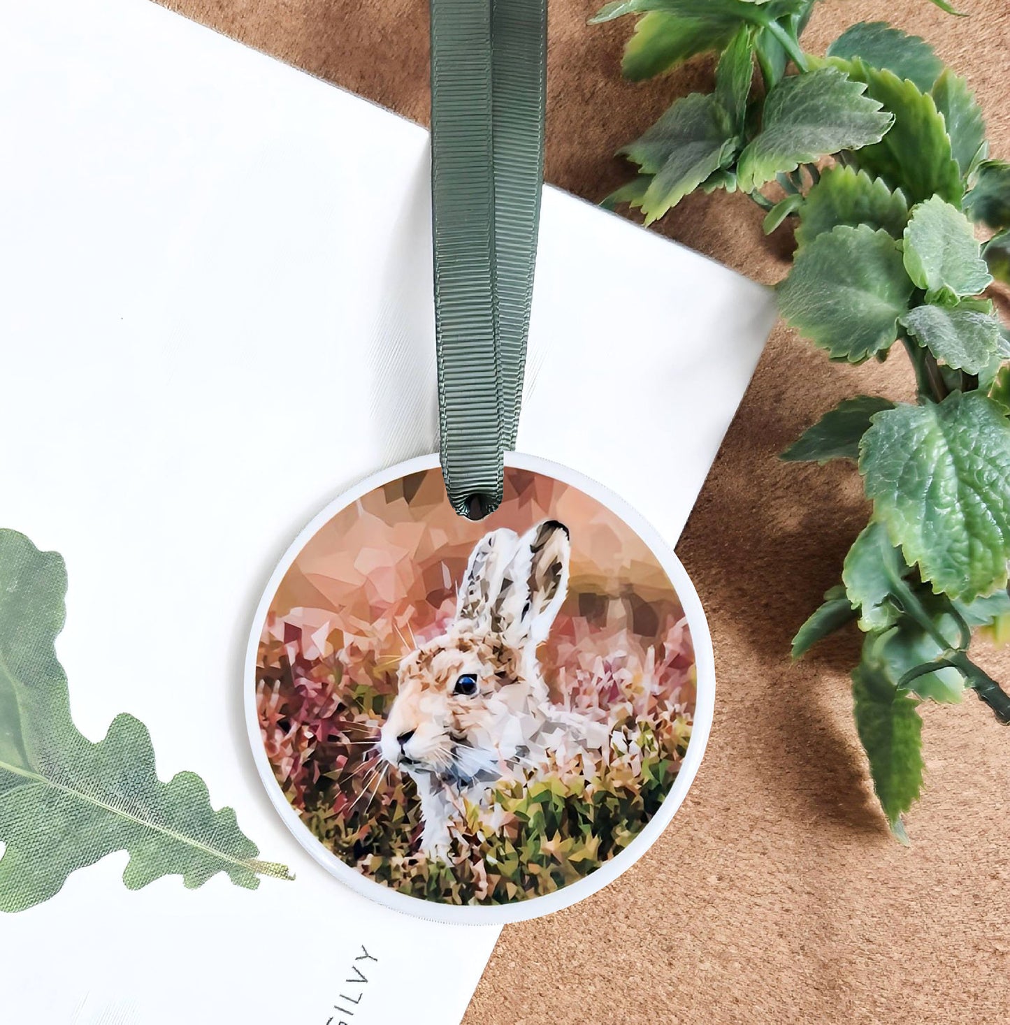 Mountain hare illustration | Hanging ceramic decoration *NEW