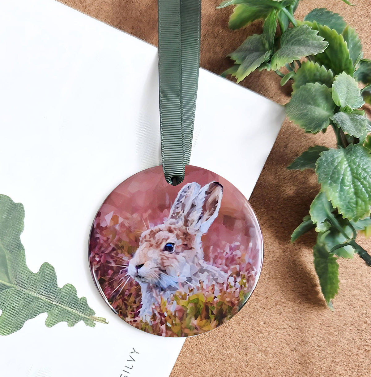 Mountain hare illustration | Hanging ceramic decoration *NEW