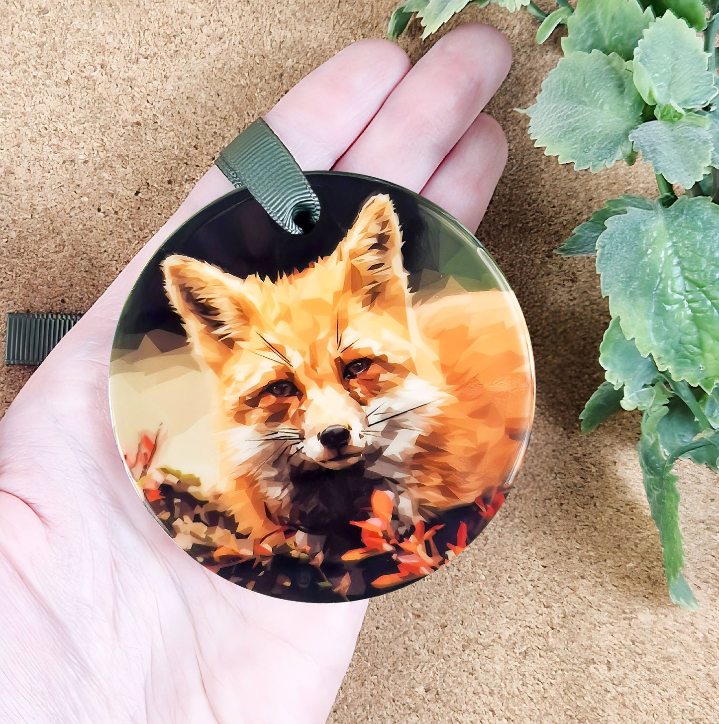 Red fox illustration | Hanging ceramic decoration | British wildlife