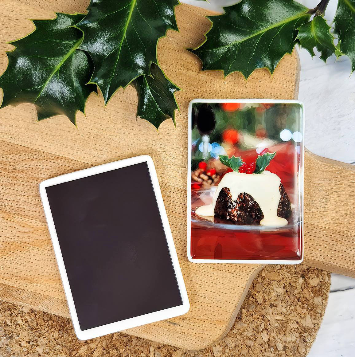 CHRISTMAS PUDDING ceramic magnet