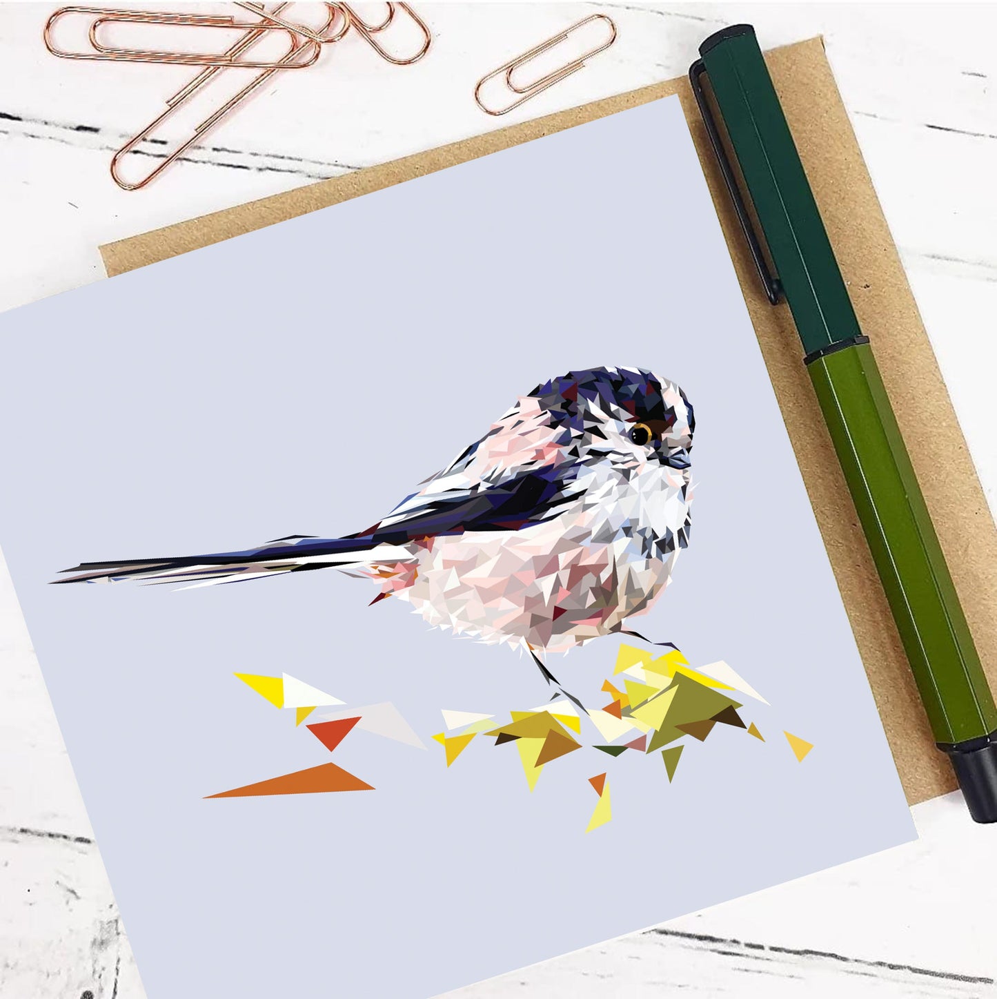 LONG-TAILED TIT seed greeting card