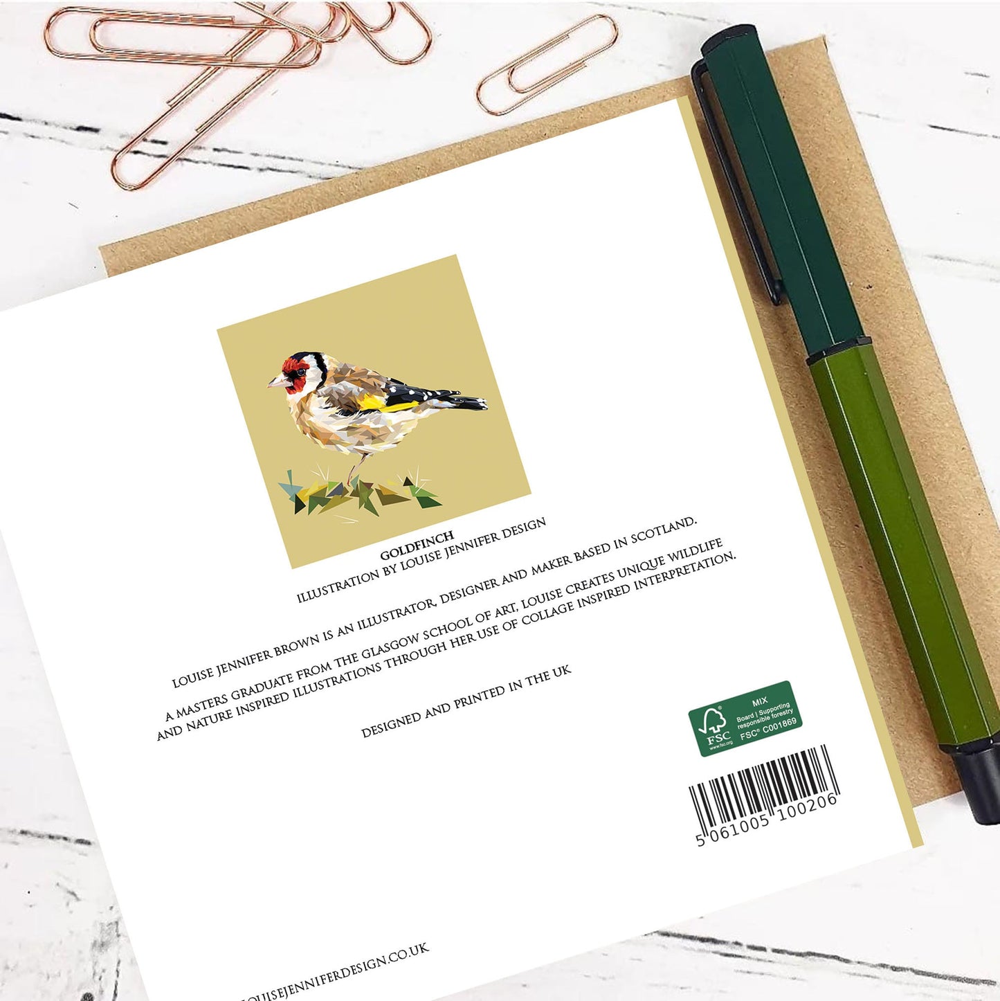GOLDFINCH seed greeting card