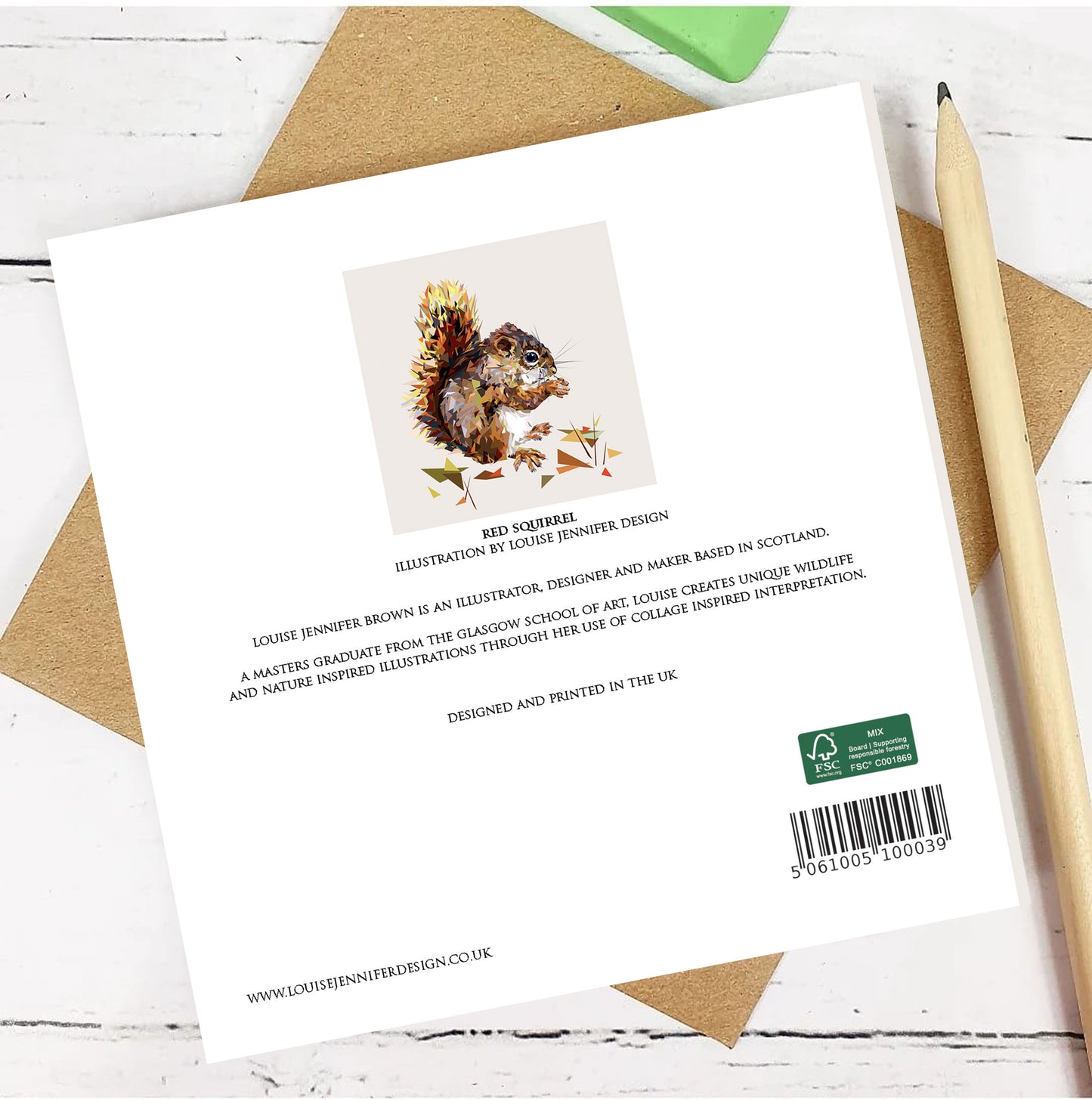 RED SQUIRREL greeting card