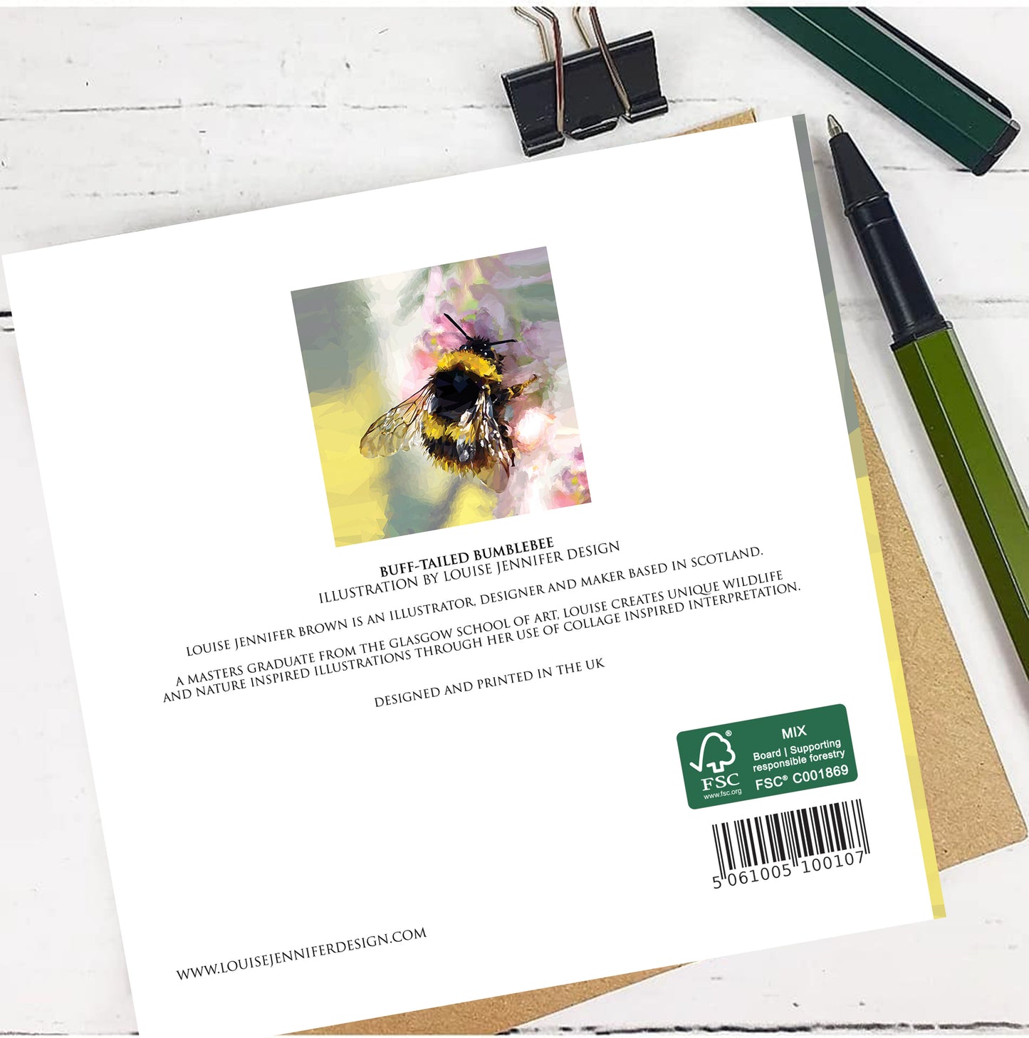 BUFF-TAILED BUMBLEBEE greeting card