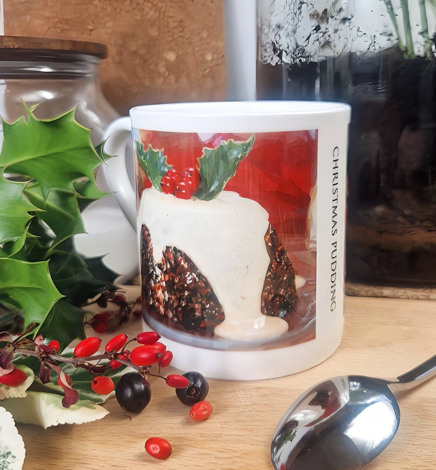 CHRISTMAS PUDDING illustrated mug *NEW