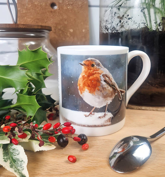 WINTER ROBIN illustrated mug *NEW