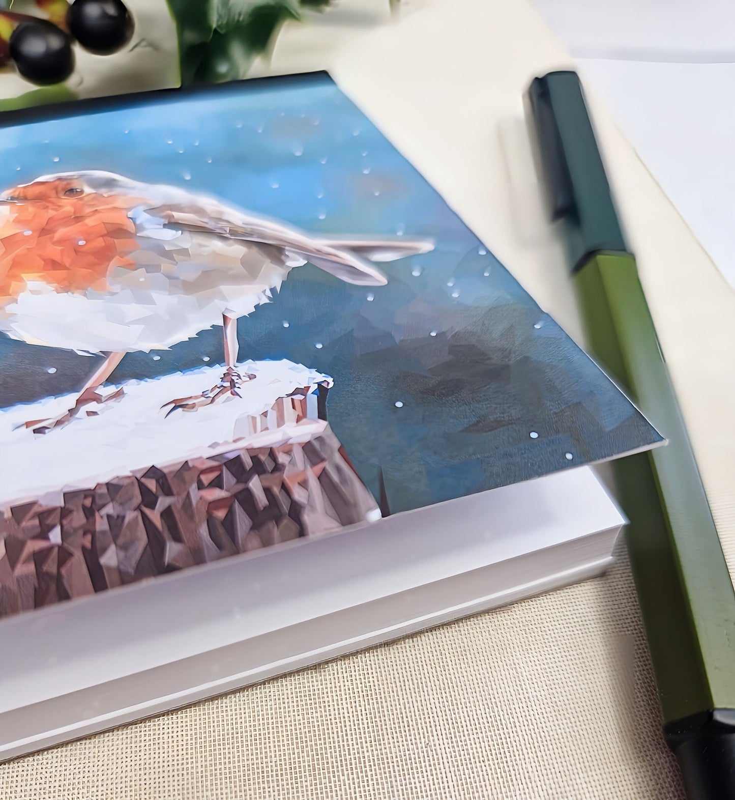 WINTER ROBIN illustrated mini notebook *NEW