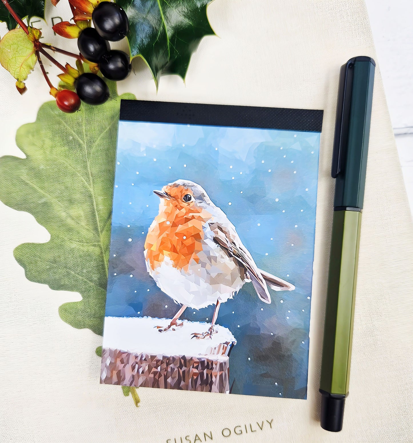 WINTER ROBIN illustrated mini notebook *NEW