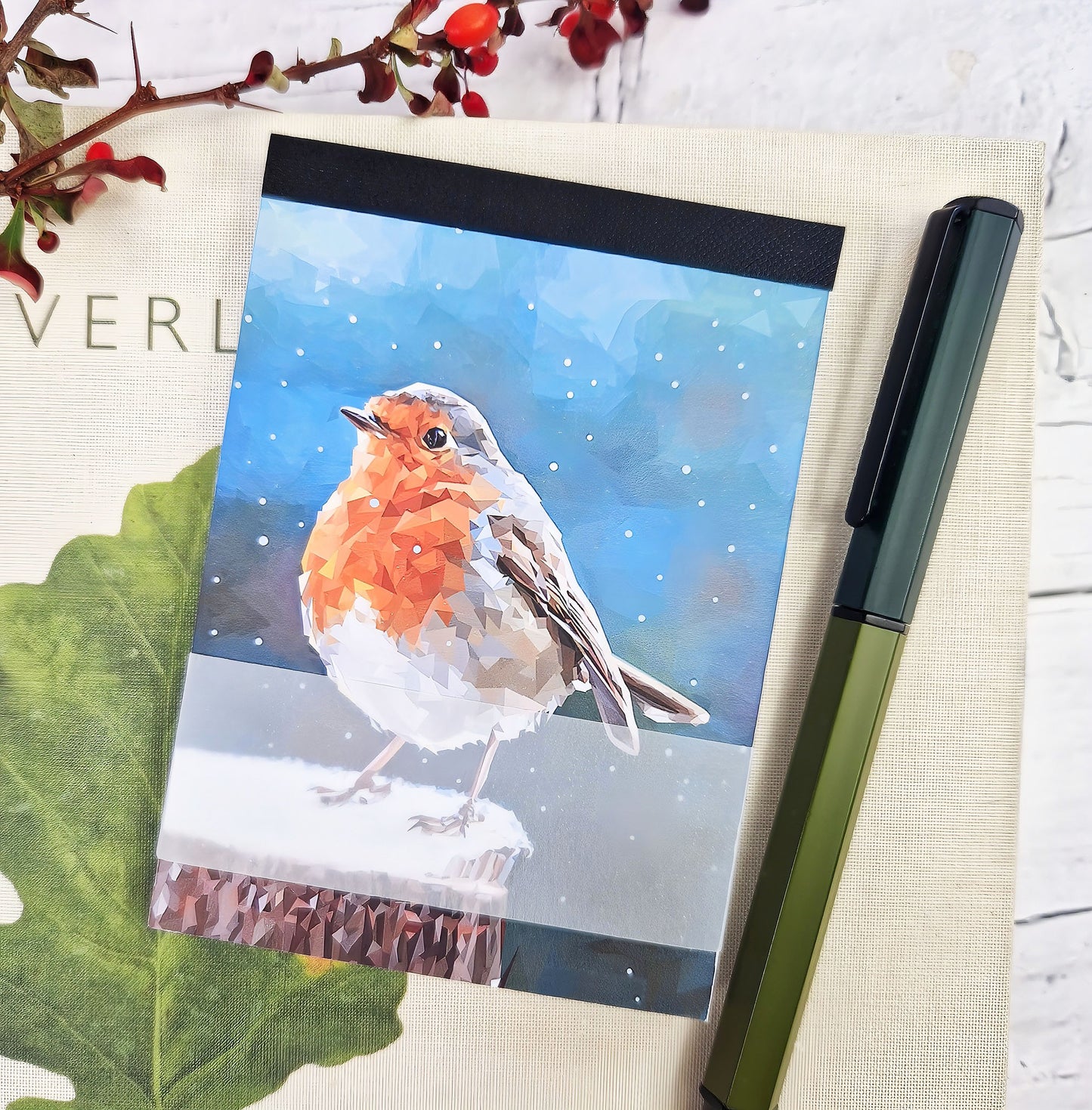 WINTER ROBIN illustrated mini notebook *NEW