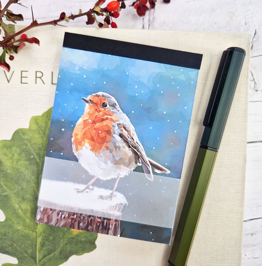 WINTER ROBIN illustrated mini notebook *NEW