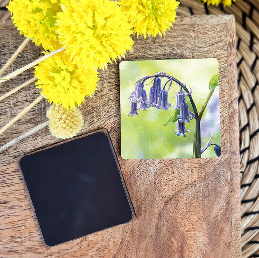 Bluebell flower illustration | Wooden fridge magnet | Woodland flowers