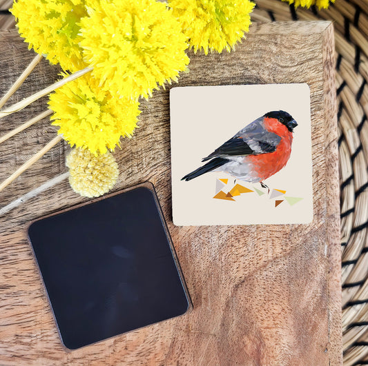 Bullfinch bird illustration | Wooden fridge magnet | Garden birds