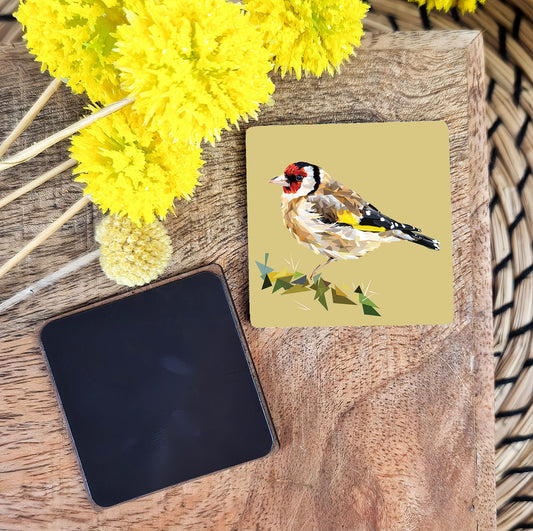 Goldfinch bird illustration | Wooden fridge magnet | British gardens