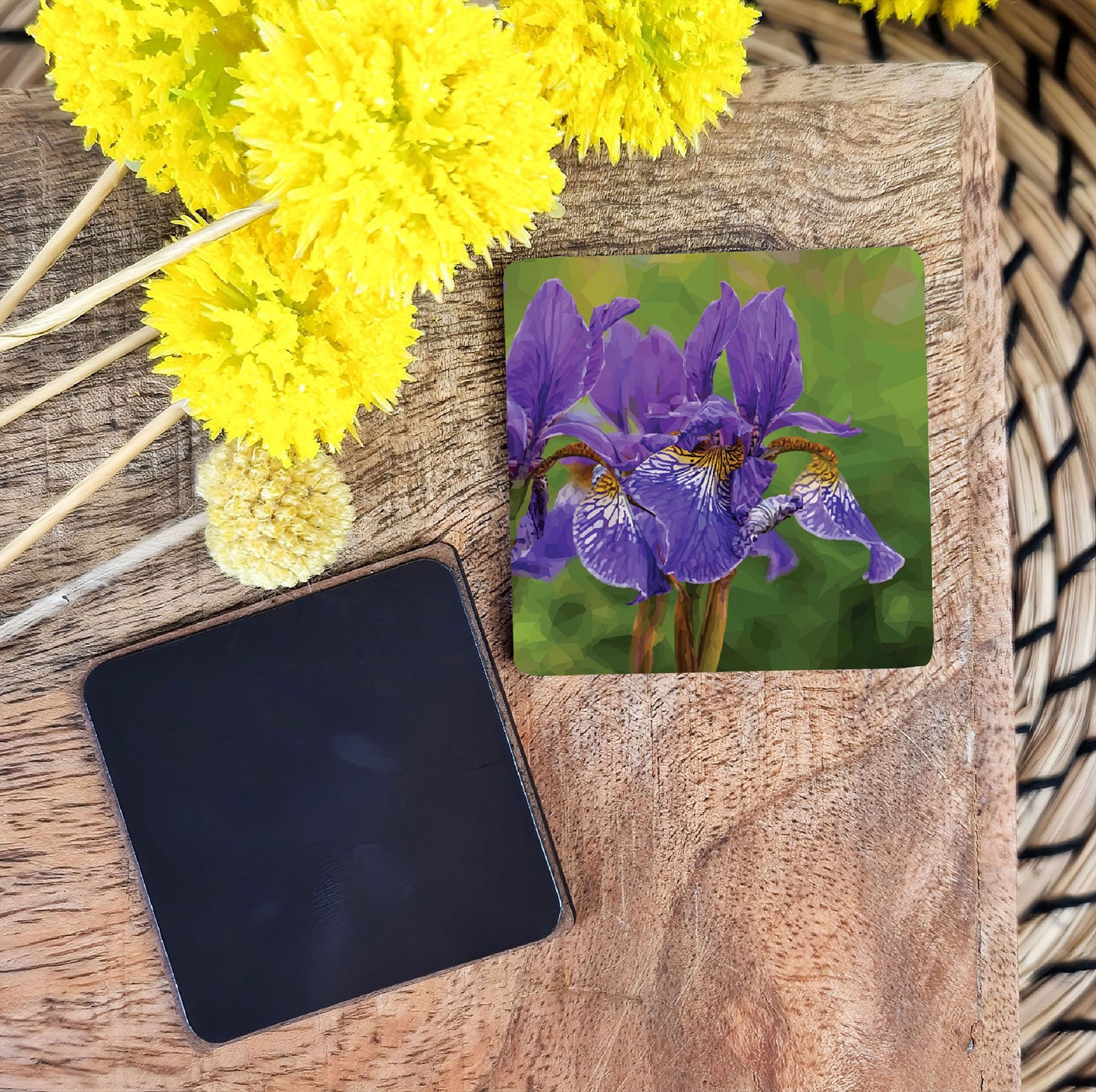 Iris flower illustration | Wooden fridge magnet | Botanical