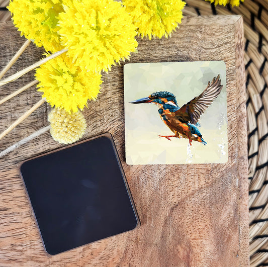 Kingfisher bird illustration | Wooden fridge magnet | Wild birds