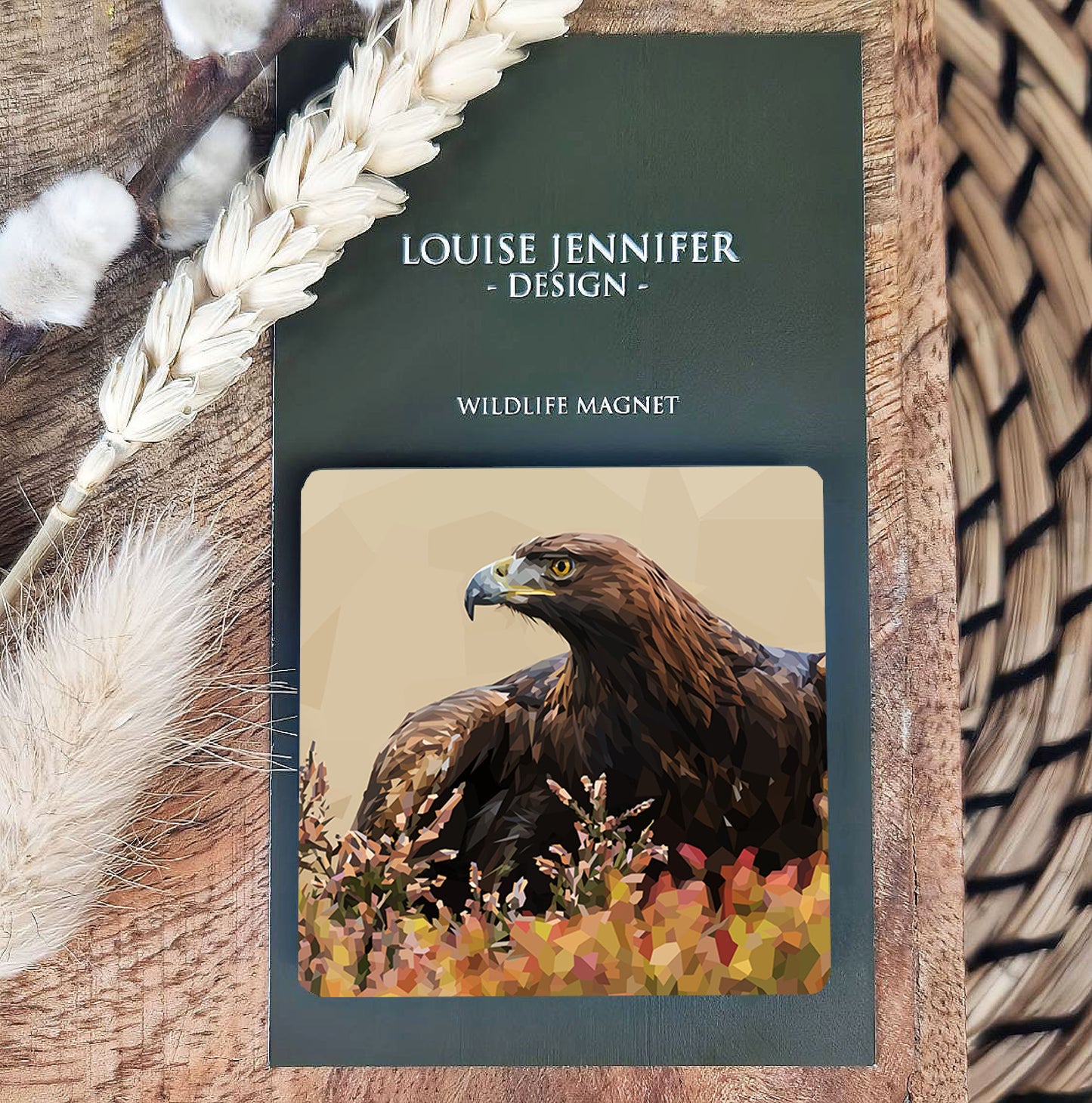 Golden eagle illustration | Wooden fridge magnet | Scottish wildlife
