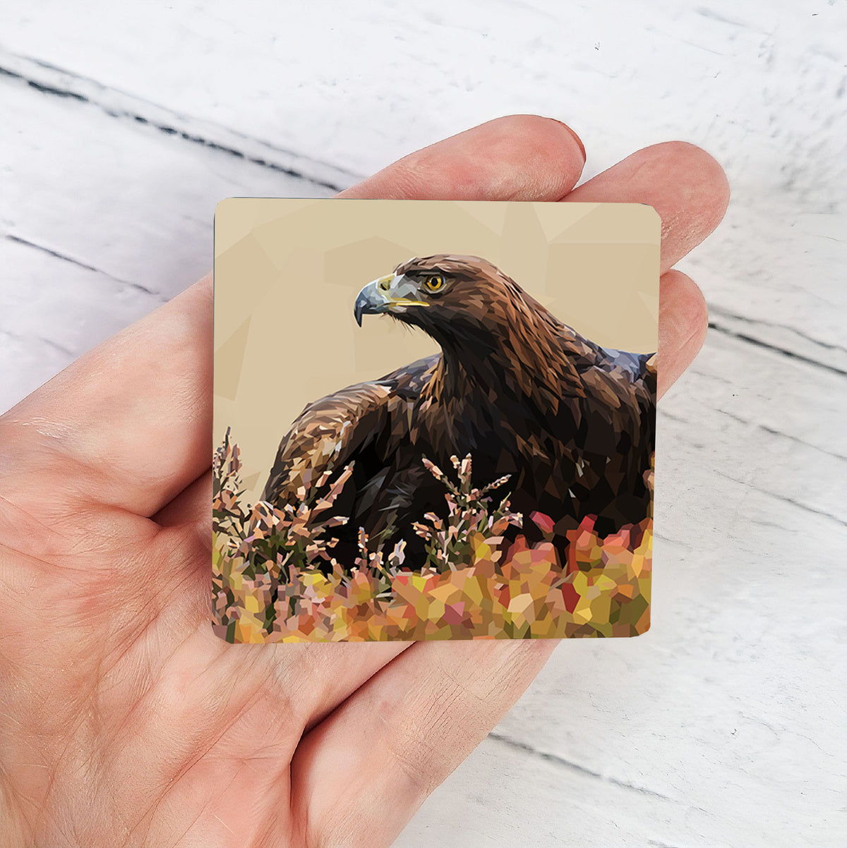 Golden eagle illustration | Wooden fridge magnet | Scottish wildlife