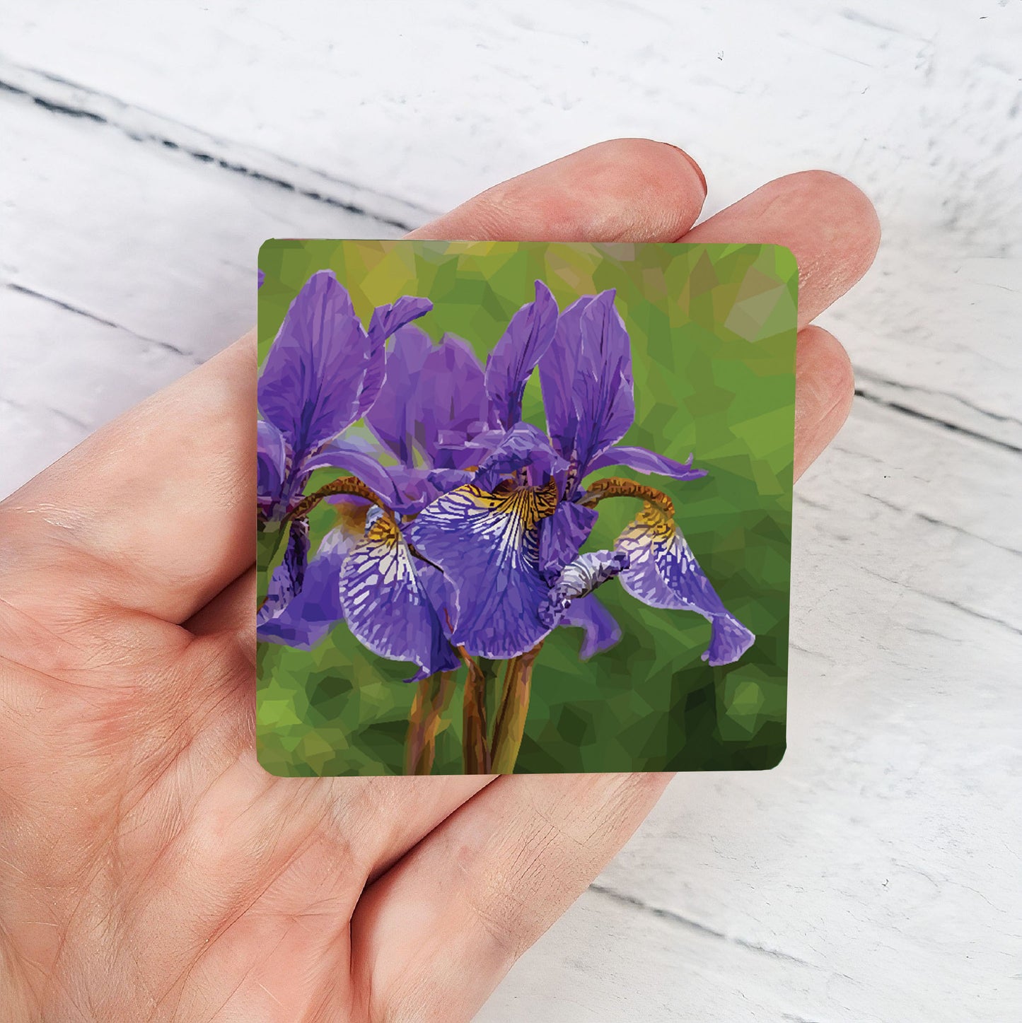 Iris flower illustration | Wooden fridge magnet | Botanical