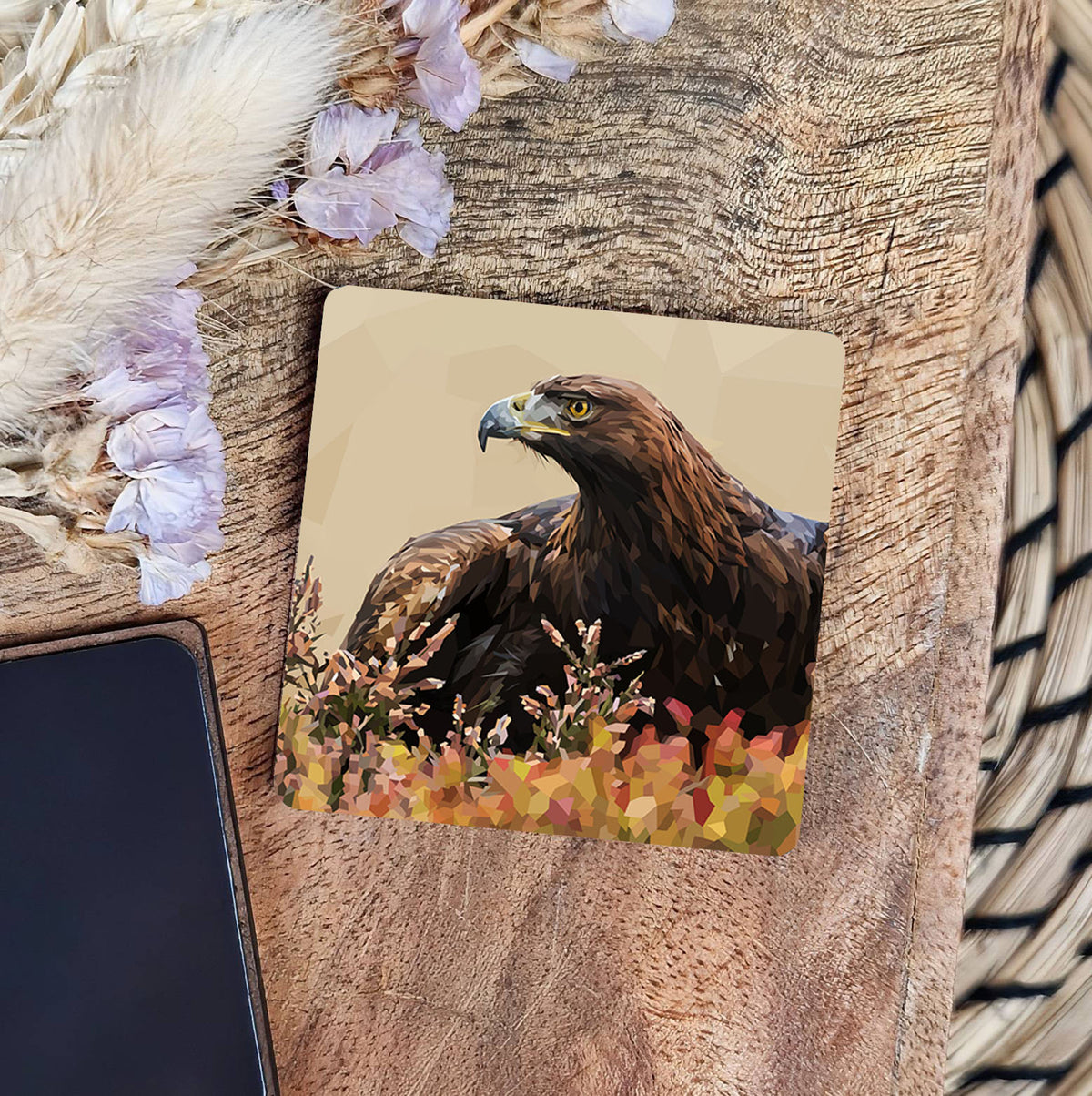 Golden eagle illustration | Wooden fridge magnet | Scottish wildlife