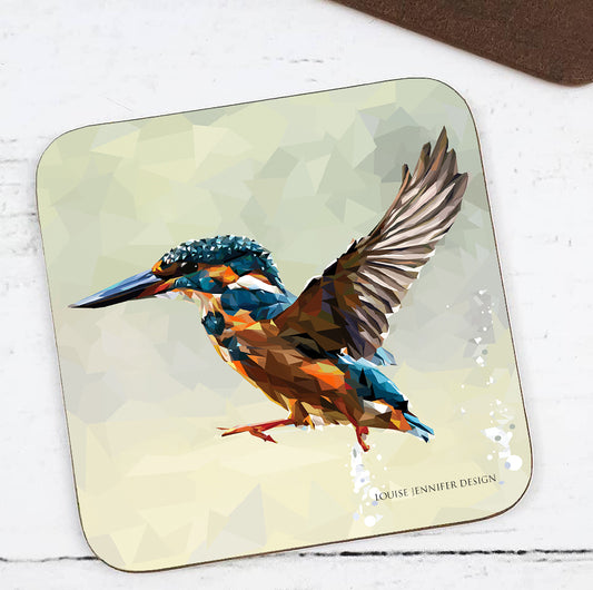 KINGFISHER hardwood coaster