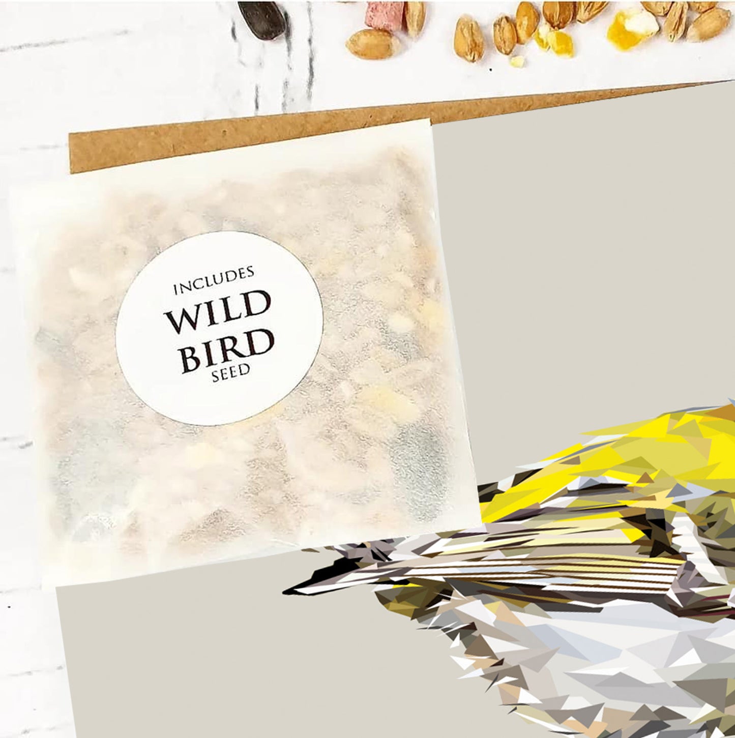 GOLDCREST seed greeting card