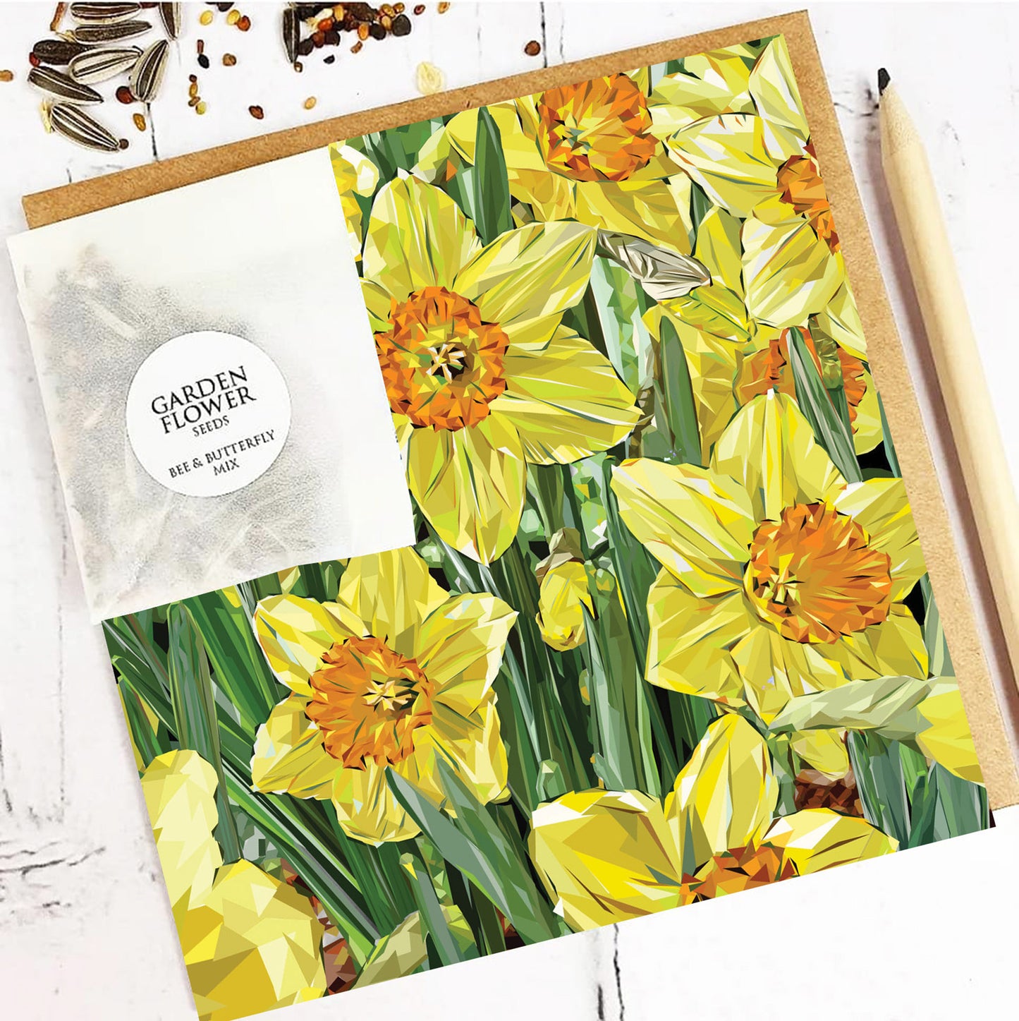 DAFFODILS seed greeting card