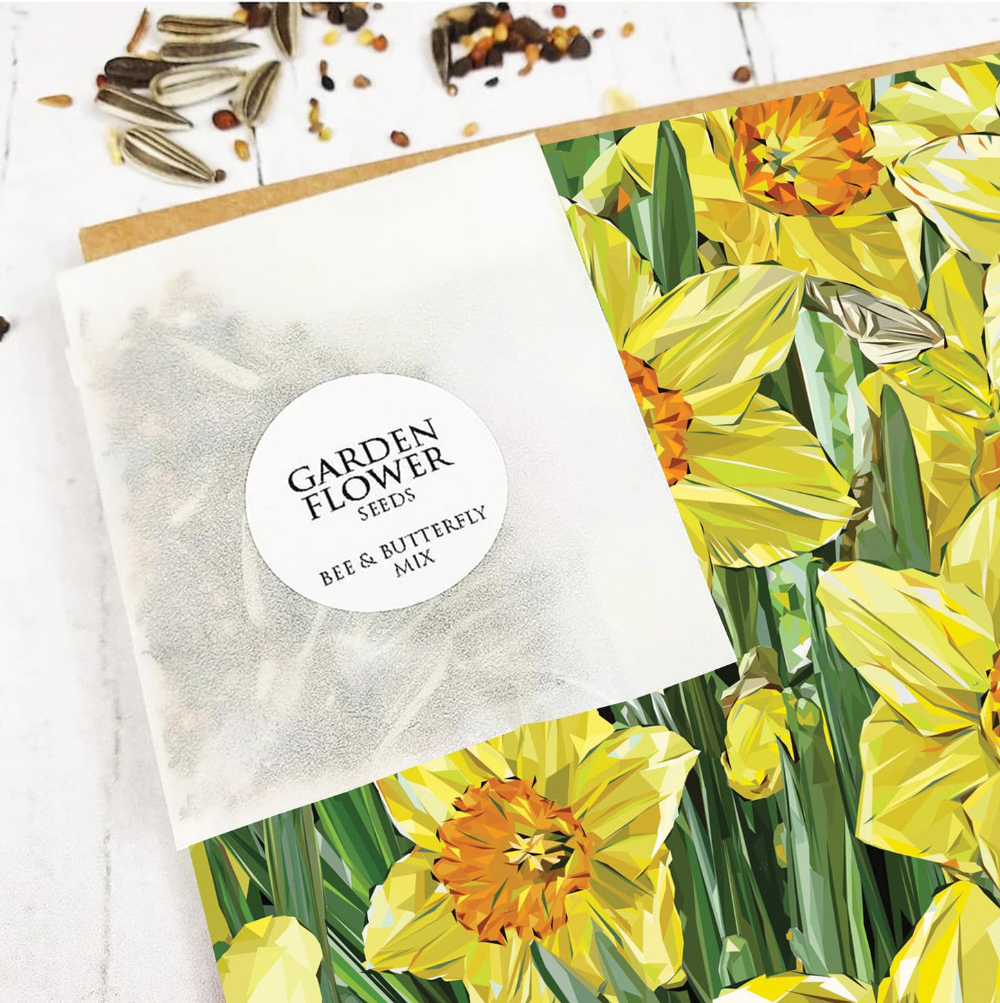 DAFFODILS seed greeting card